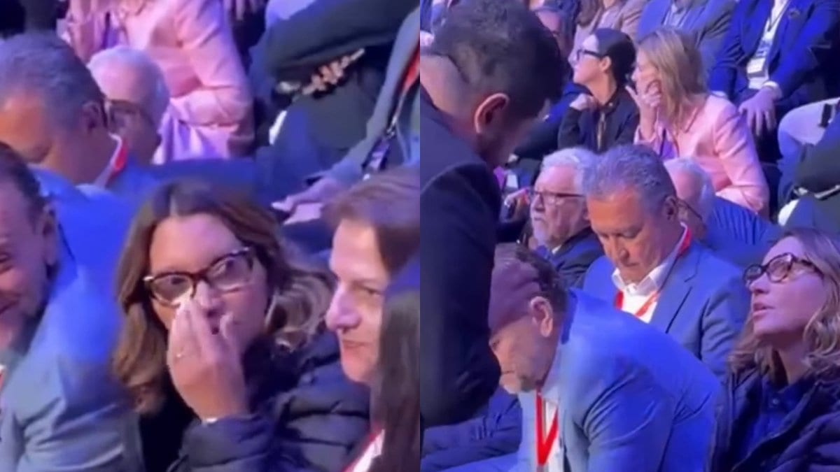 Vídeo mostra Janja fingindo espirro para gritar “mentira” durante fala de Flávio e levando bronca da Band