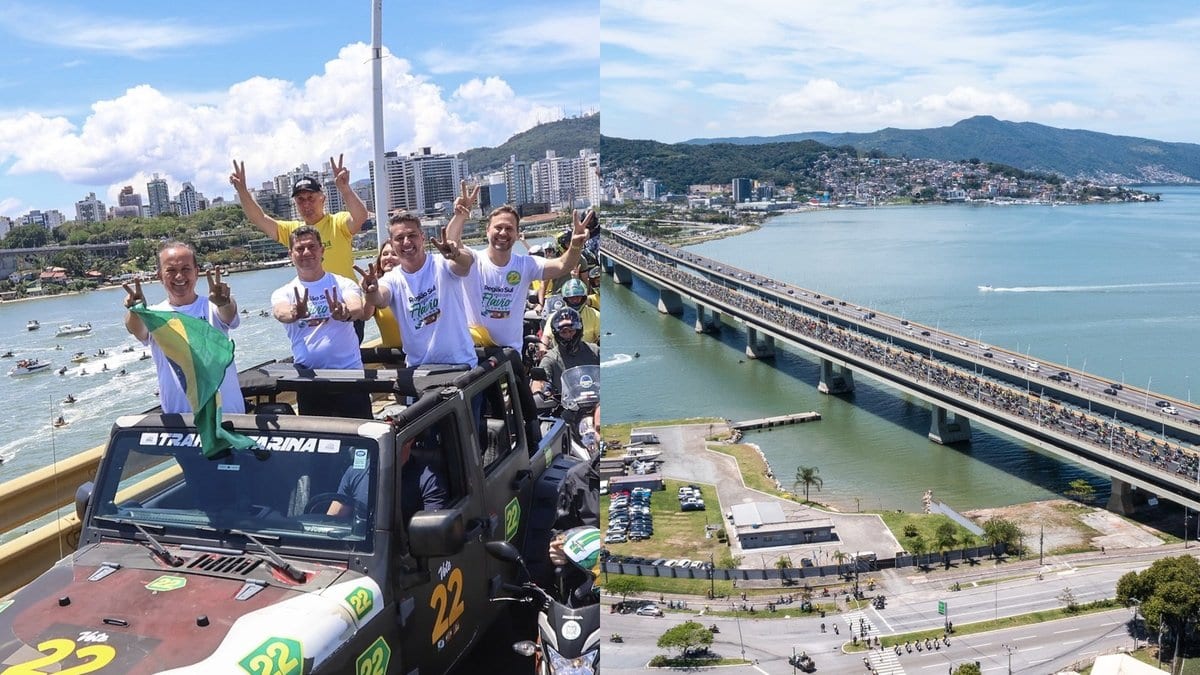 Jorginho comemora ato por Flávio Bolsonaro e classifica motociata como histórica em Santa Catarina