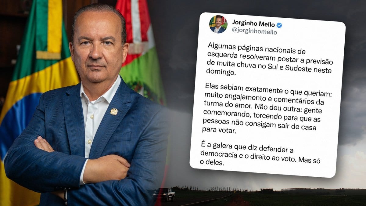 Jorginho detona esquerda que comemora previsão de chuva no Sul: “Direito ao voto, mas só o deles”