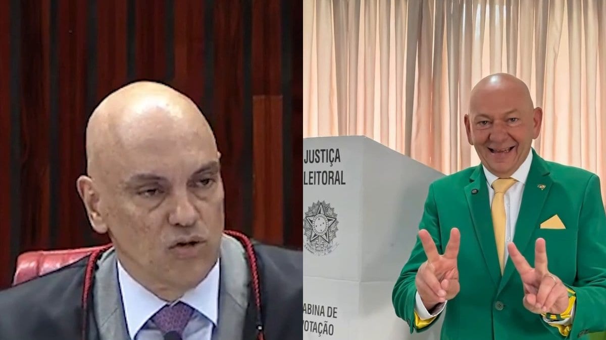 Chamado de “verde-periquito” por Moraes, Luciano Hang vota de terno verde e mostra o look em Brusque