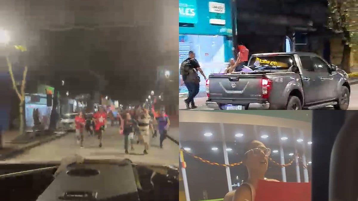 Manifestantes de ato por Lula saem correndo atrás de caminhonete com música de Bolsonaro em Blumenau - Foto