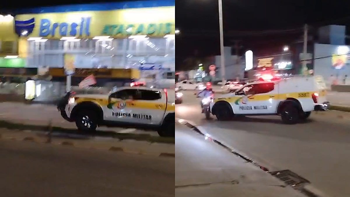 PMSC diz que motociclista fugia e família contesta: vídeo mostra PM cruzando canteiro em Florianópolis - Foto