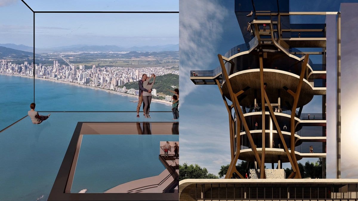 Piso de vidro, passarela suspensa e parquinho: veja como vai ser o novo Mirante do Encanto, em Itapema - Foto