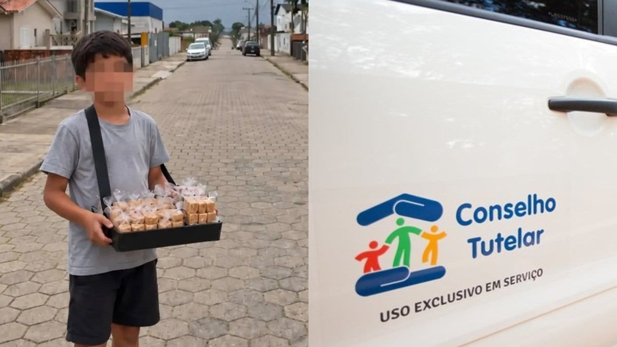 Pai admite que colocava filho de 10 anos para vender paçoca na rua e vai parar na delegacia em SC