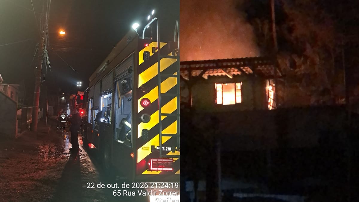 Vizinho resgata cachorro de casa em chamas e é levado ao hospital em Brusque