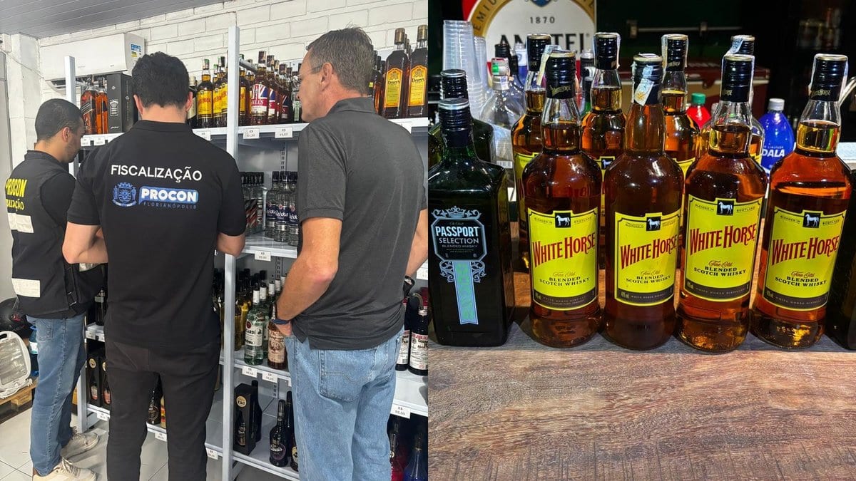 Fiscais do Procon acham bebida falsificada e vencida à venda e apreendem mais de 200 garrafas em Florianópolis - Foto
