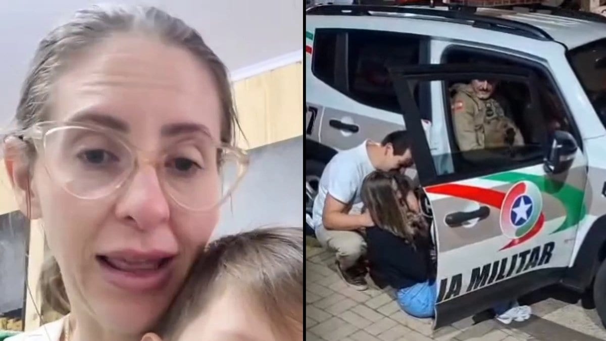 Tutora chora abraçada à cadela Malu, furtada em Chapecó e achada pela PM ao ser chamada pelo nome