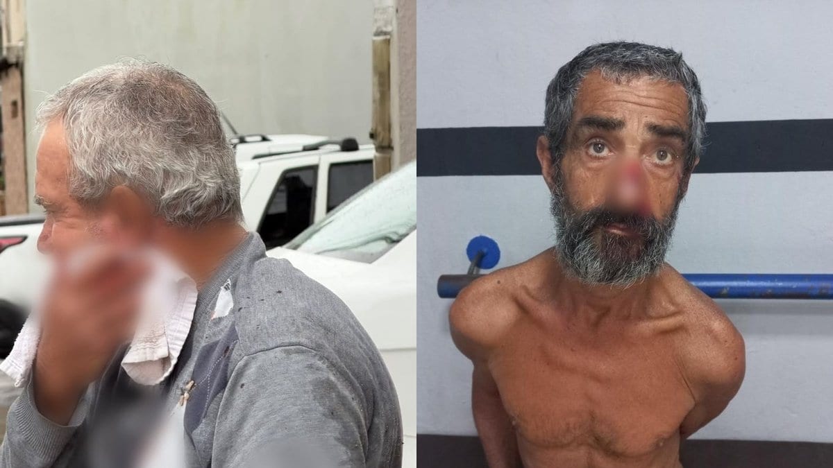 Usuário de drogas ataca idoso com garfo no pescoço após receber um “oi” e é preso em Camboriú