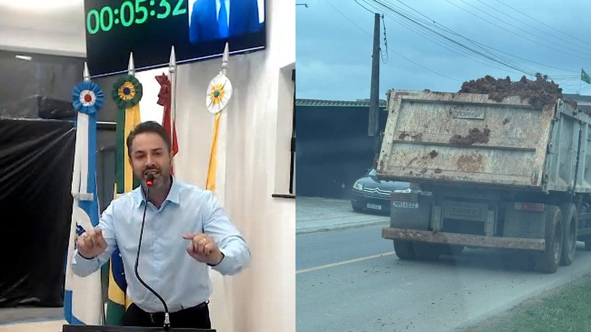 Vereador do PL denuncia secretário indicado pelo partido por usar caminhão público em terreno particular em SC