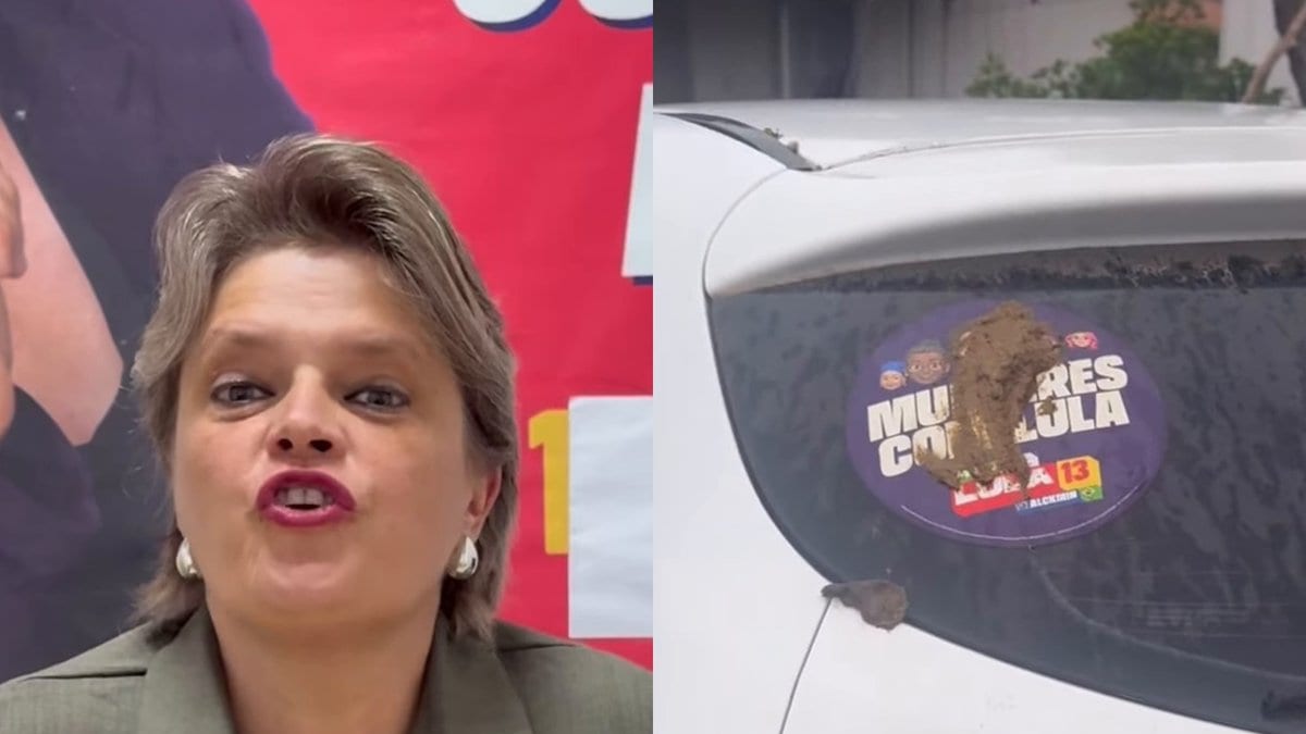 “Cagado pra sempre”: vereadora do PT encontra fezes em adesivo de Lula e chama Bolsonaro de “frouxo” em SC - Foto