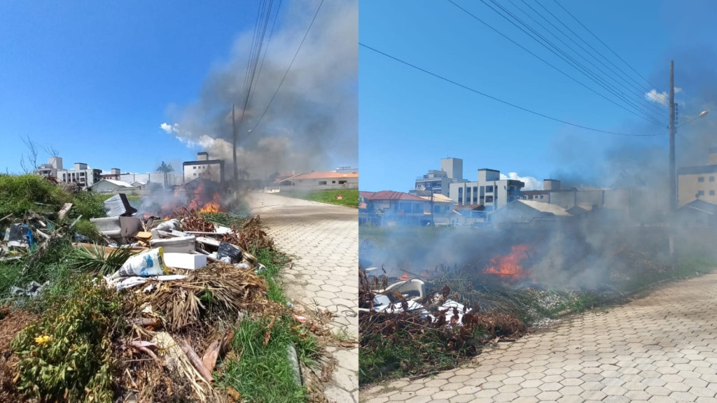 Foco de incêndio em terreno preocupa moradores de Tijucas