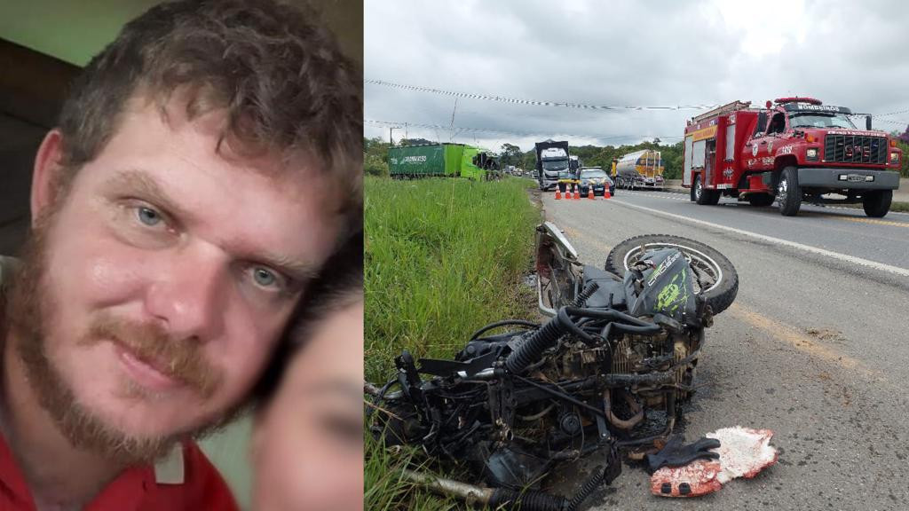 Motociclista morre após colisão frontal com caminhão-tanque na BR-280