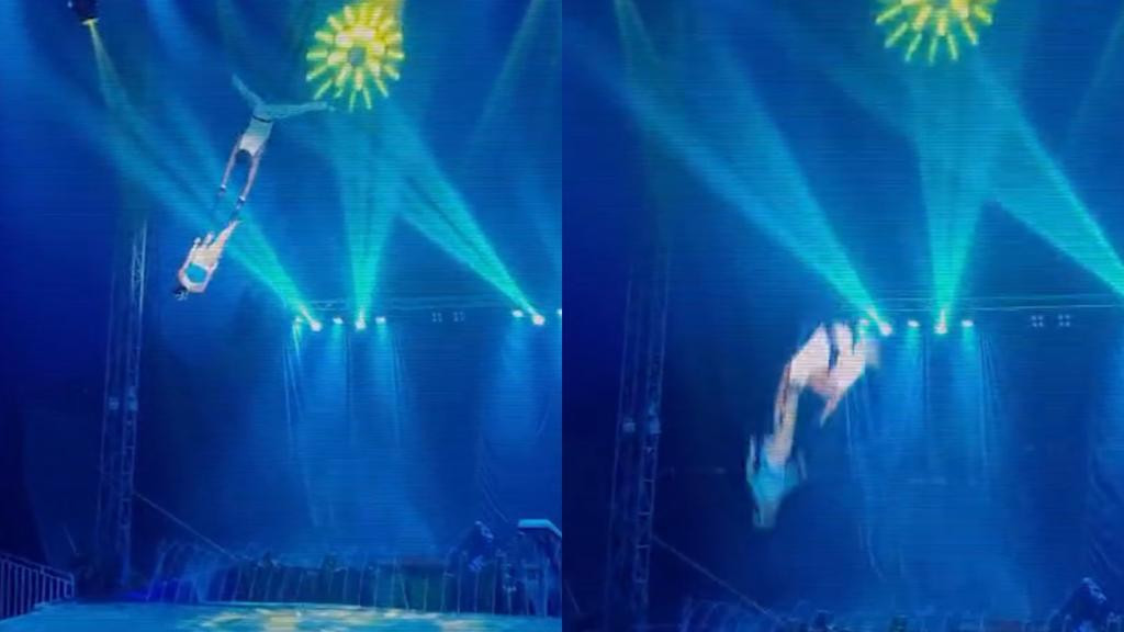 URGENTE: Trapezistas caem durante apresentação de circo em SC