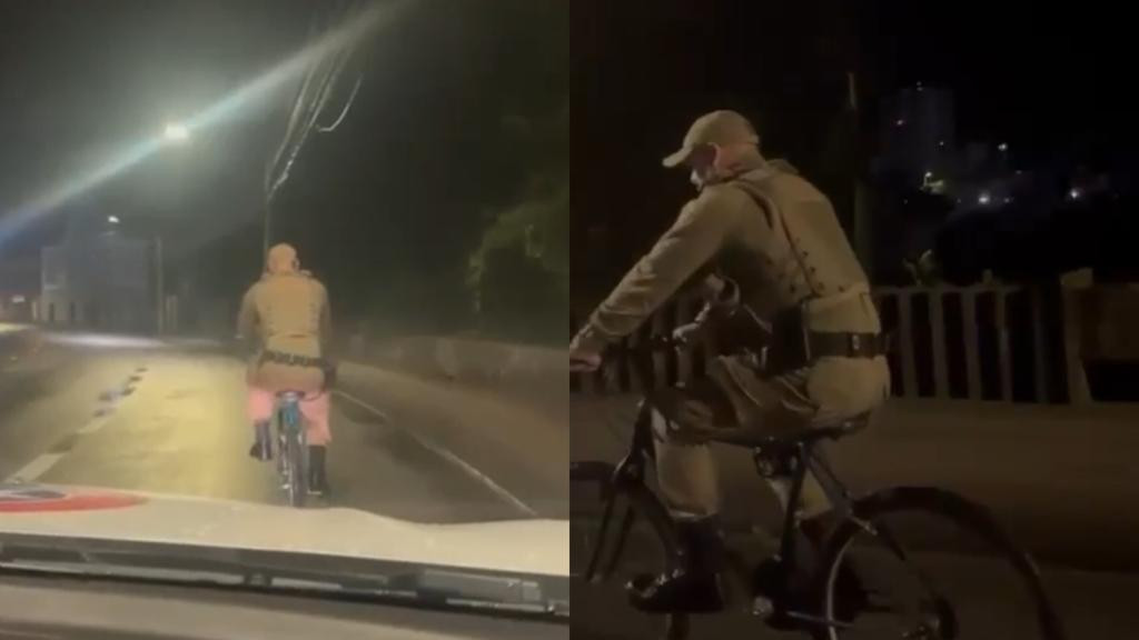 Policial militar volta pedalando após recuperar bike furtada e prender ladrões