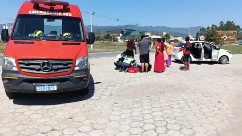 Motociclista sofre queda na SC-108, em São João Batista