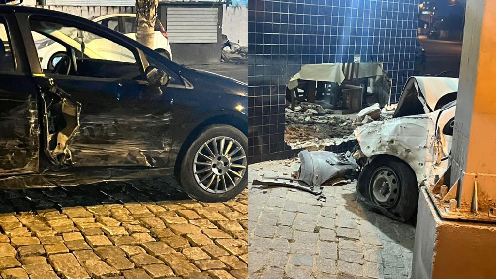 URGENTE: Carro invade restaurante após colisão em Tijucas