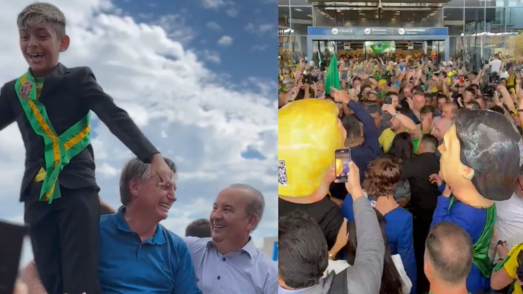 “Volta, Bolsonaro”: ex-presidente é recebido por multidão em Florianópolis