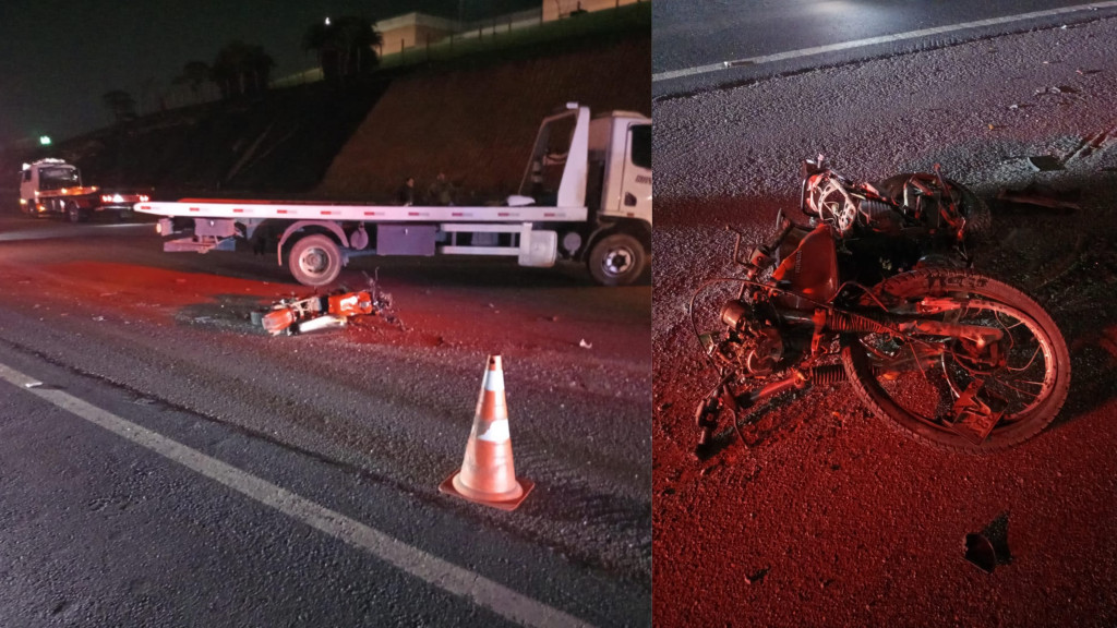 Acidente entre caminhão guincho e motocicleta mata jovem de 23 anos na BR-470