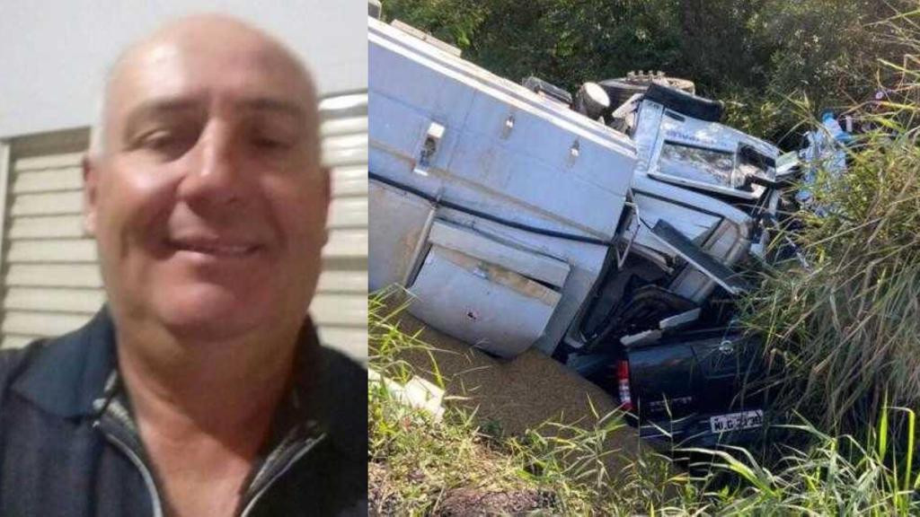 Identificado motorista que morreu após caminhão tombar em seu veículo