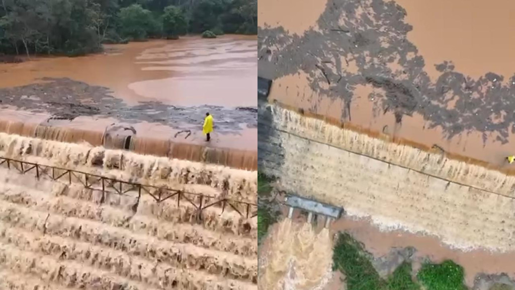 Chuvas provocam transbordamento de barragem e alagamentos em SC