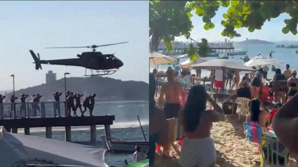 Polícia Militar acaba com farra em praia de Santa Catarina "chega de maconheiro"