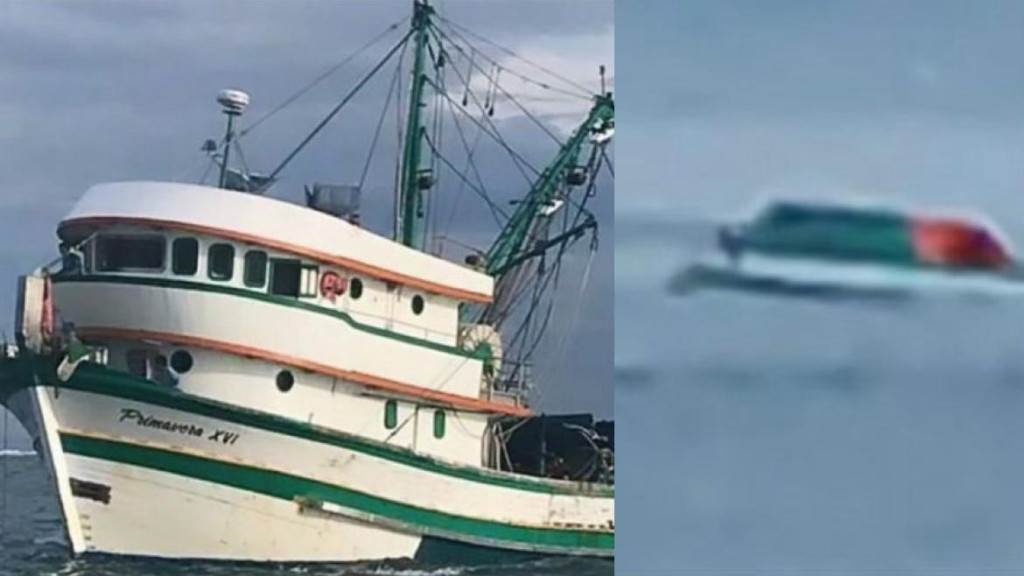Embarcação naufraga com 17 pescadores em Santa Catarina