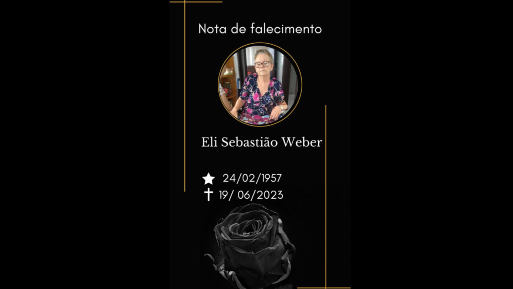 Nota de falecimento de Eli Sebastião Weber