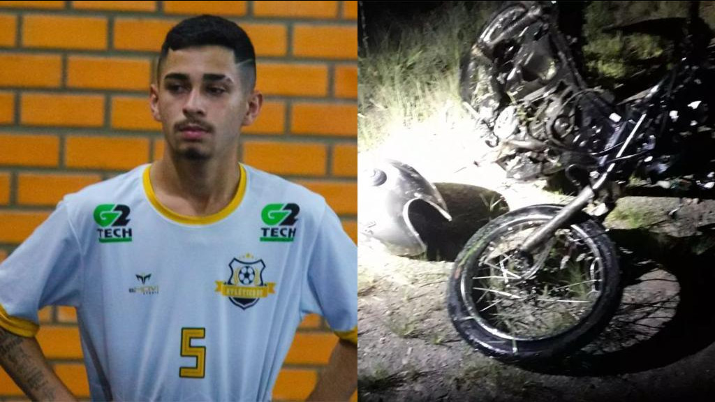 Jogador de futebol amador morre após colisão frontal entre carro e moto, na SC-114