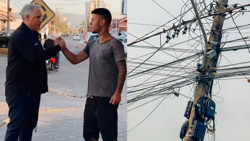 Após cobrança de vereador e motoboys, Celesc manda retirar fios nas ruas de Tijucas