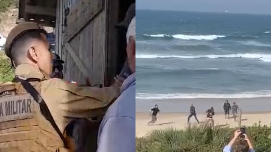 ‘Tropa da Tainha’ surpreende surfistas em praia de SC: “bambu pegou no lombo”