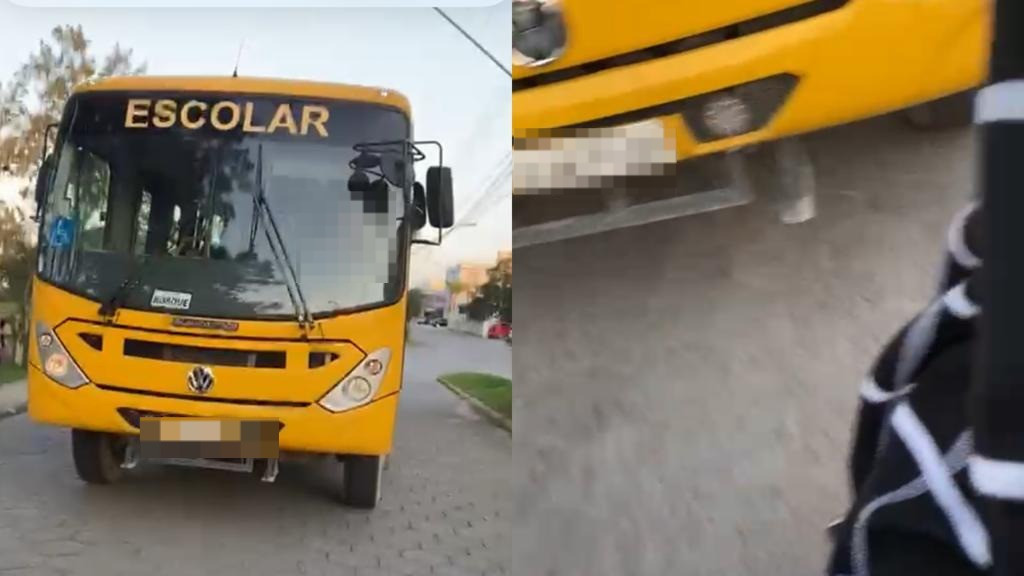 VÍDEO: Motoboy é perseguido por ônibus em Tijucas: "cheio de crianças"