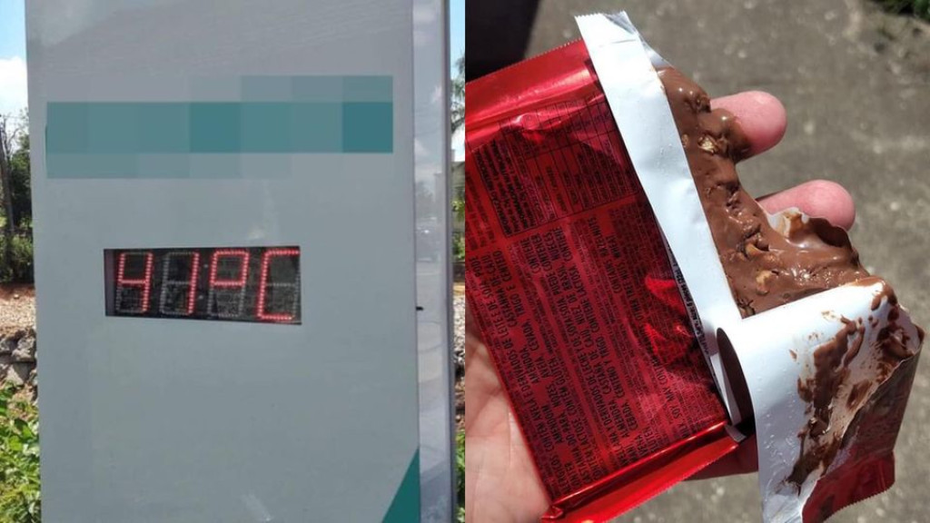 Calorão em SC faz chocolate derreter na mão de moradora de Pomerode