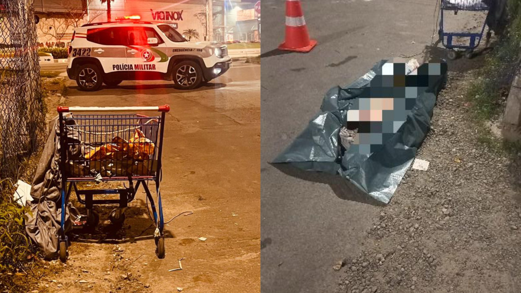 Morador de rua é encontrado morto dentro de carrinho de supermercado