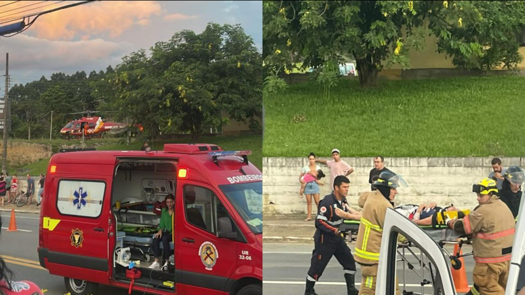 Colisão entre van com estudantes e carreta deixa feridos na BR-470