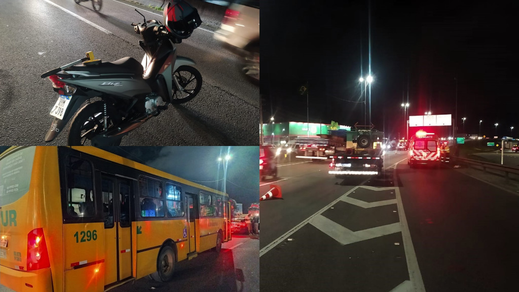 Motociclista morre atropelado por ônibus na BR-101 em Palhoça