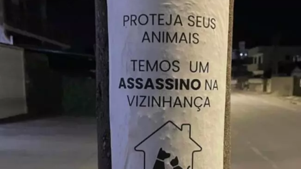 Cartaz alertando para "assassino de animais" em Joinville ajuda na prisão de homem
