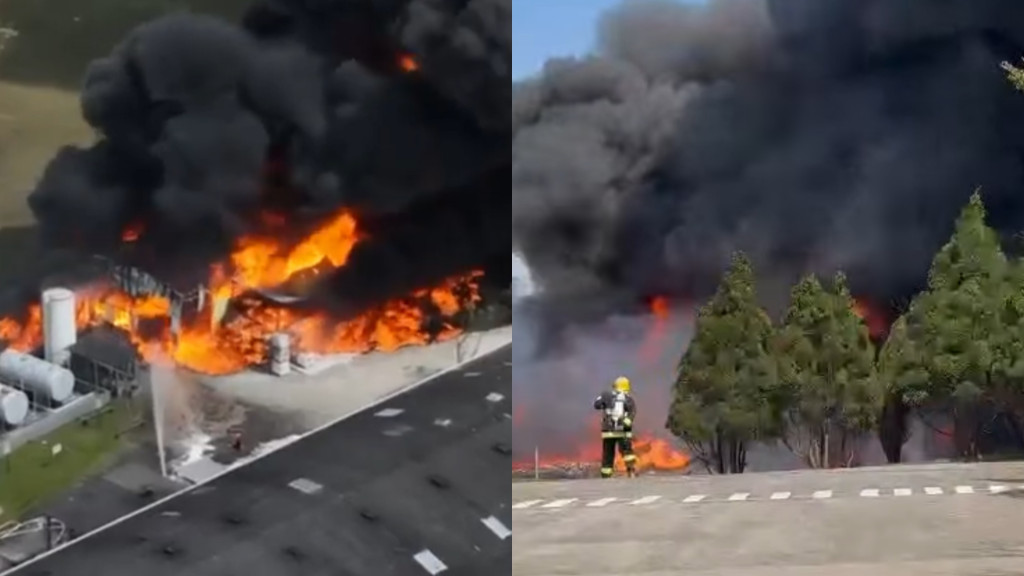 "Explosões muito fortes": Bombeiros tentam impedir tragédia após incêndio atingir indústria química em SC