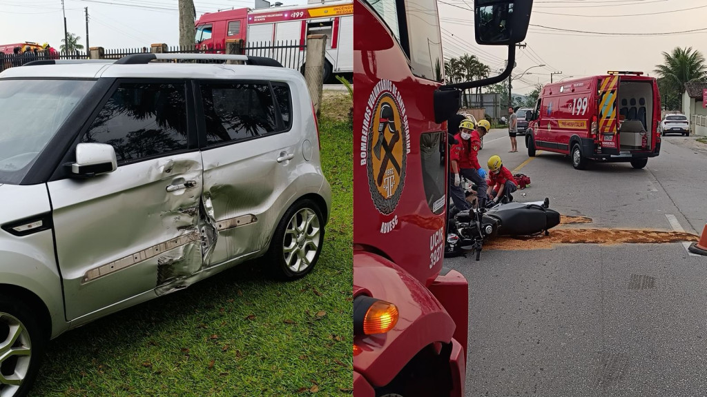 Motociclista é encontrado com sangramento no ouvido após grave acidente em Ilhota