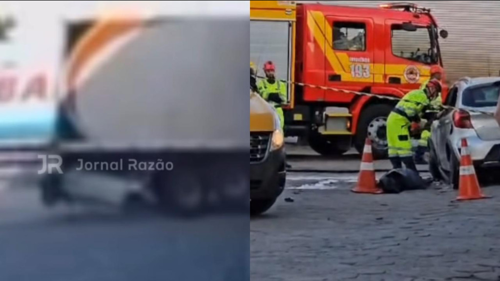 Vídeo mostra acidente que matou mulher, em Palhoça