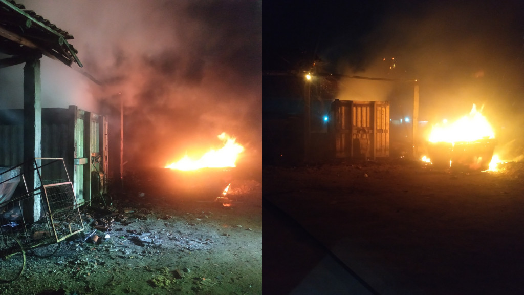 Incêndio destrói galpão de madeira em Tijucas