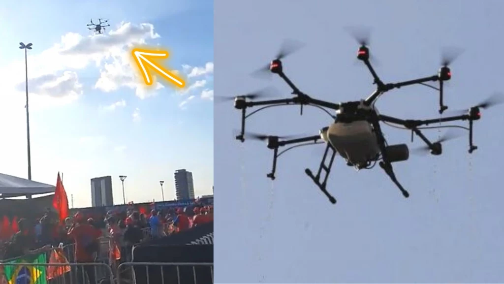 Drone joga fezes e urina em apoiadores de Lula que aguardavam evento do PT