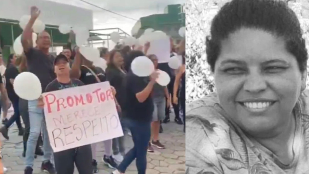 Manifestantes protestam após morte de promotora em supermercado de Itajaí