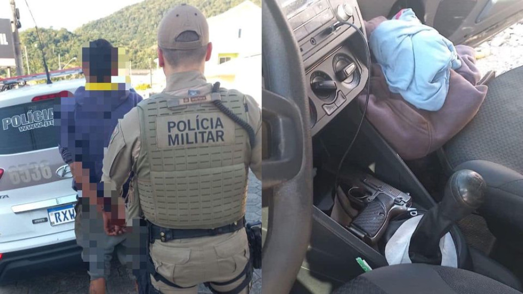Homem é preso com arma de fogo dentro de veículo em Porto Belo
