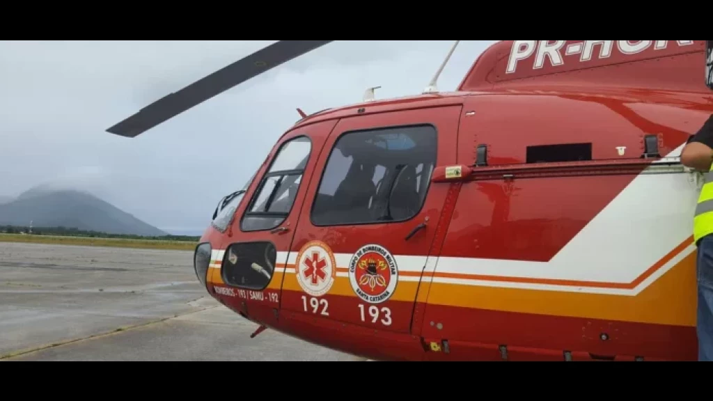 Gestante em estado crítico é resgatada por helicóptero Arcanjo em São João Batista