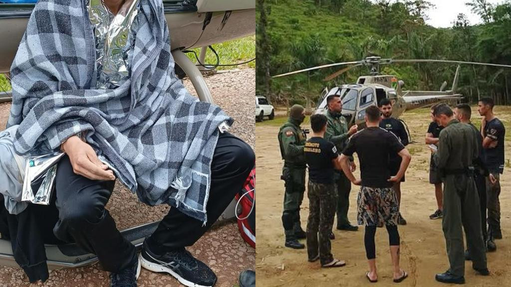Homem é resgatado pelo helicóptero Águia após se perder em trilha