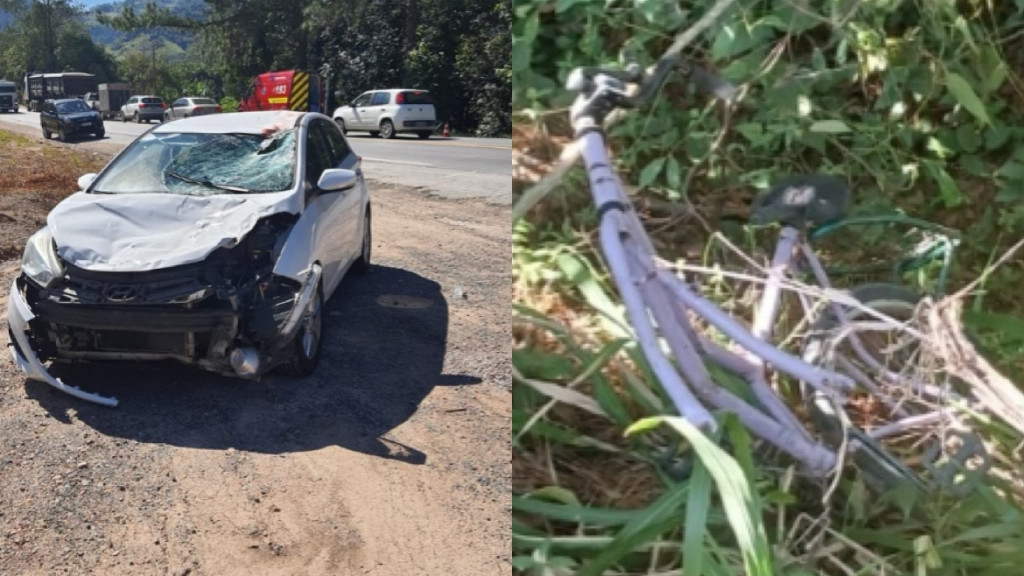 Ciclista morre atropelado por veículo na BR-470, no Vale do Itajaí