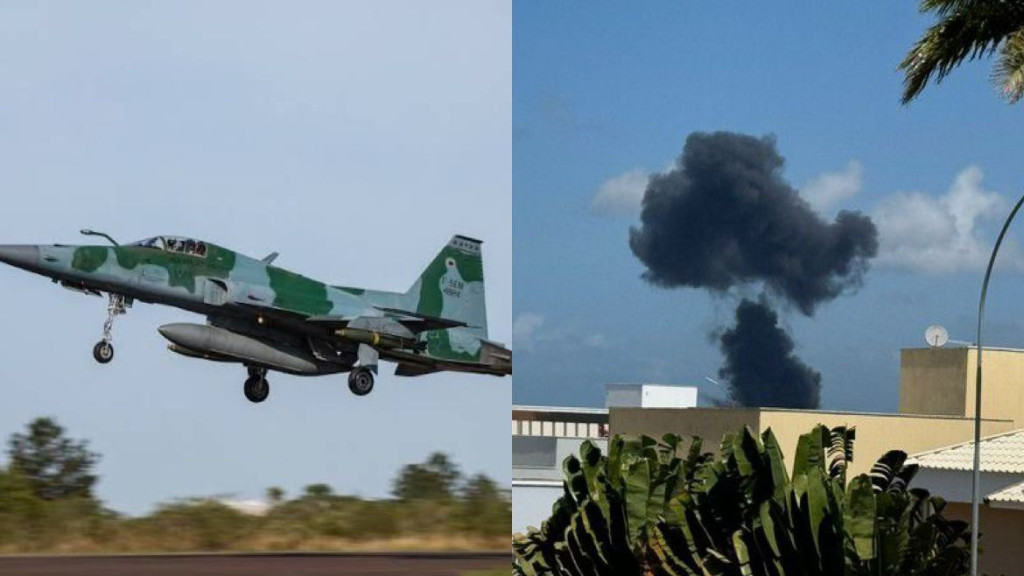 URGENTE: Caça F-5 da Força Aérea Brasileira cai e explode