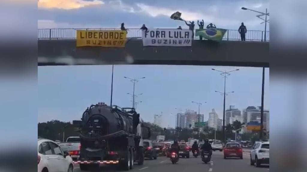 Moradores de Florianópolis protestam contra Lula: “se é contra, buzine”