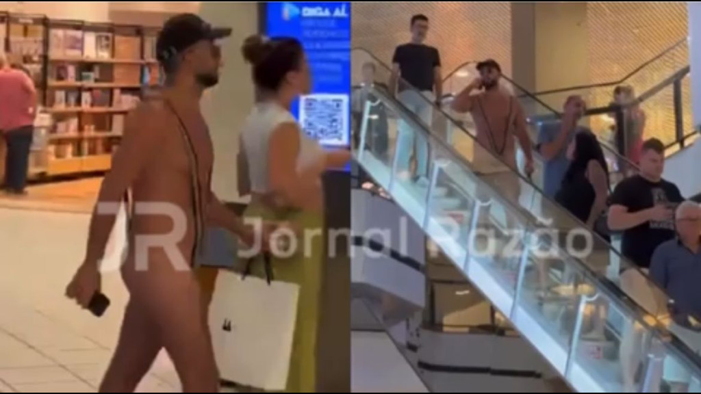 VÍDEO: Homem de ‘sunga-fio-dental’ em Shopping de Florianópolis causa polêmica