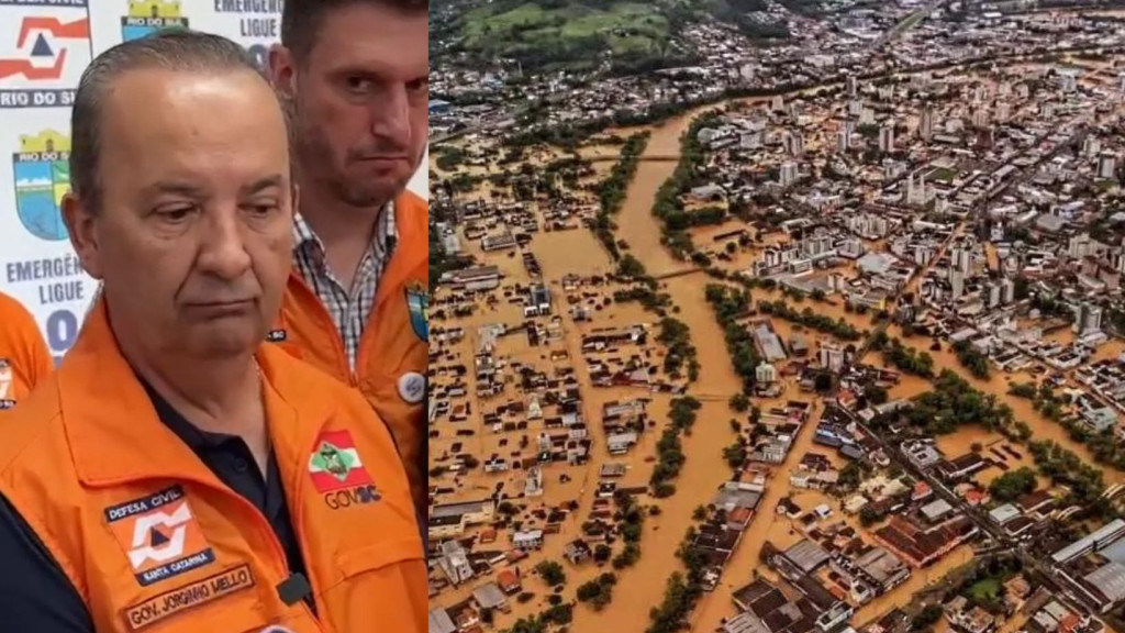 "As pessoas precisam ser corajosas": Jorginho pousa de helicóptero em Rio do Sul